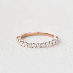 Minimalist Moissanite Half Eternity Stacking Ring