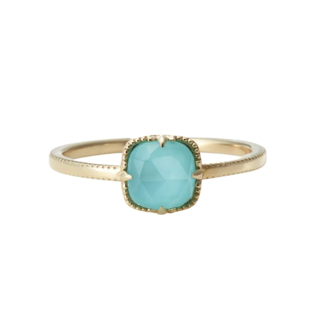 Minimalist Retro Turquoise & Clear Quartz Rings