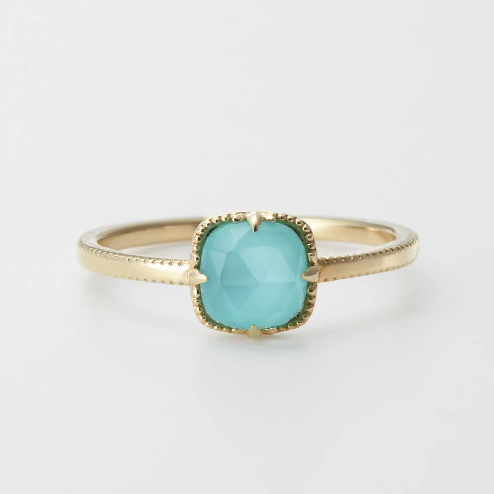 Minimalist Retro Turquoise & Clear Quartz Rings