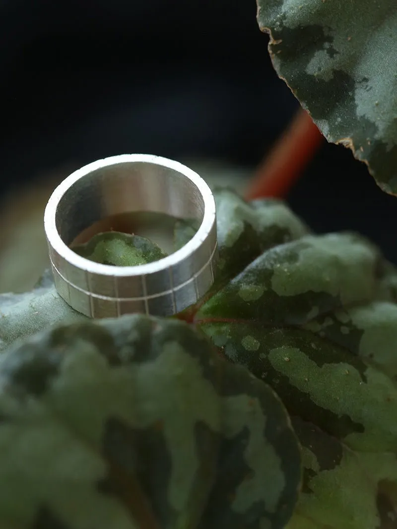 Minimalist Silver 925 Matte Wide Face Ring