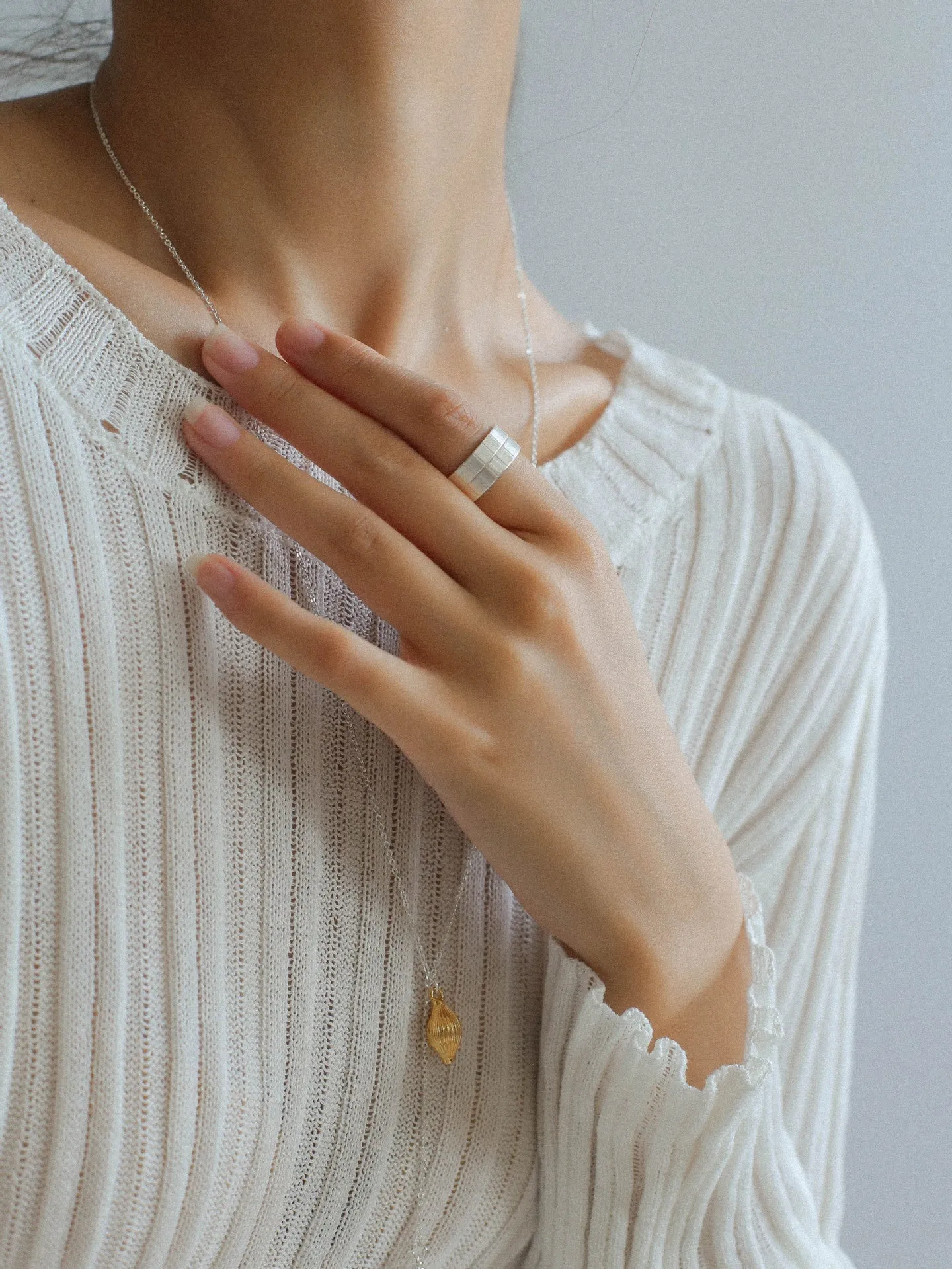 Minimalist Silver 925 Matte Wide Face Ring