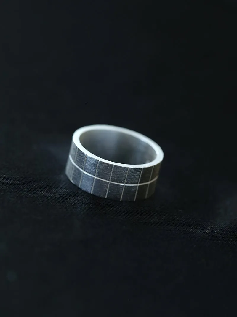 Minimalist Silver 925 Matte Wide Face Ring