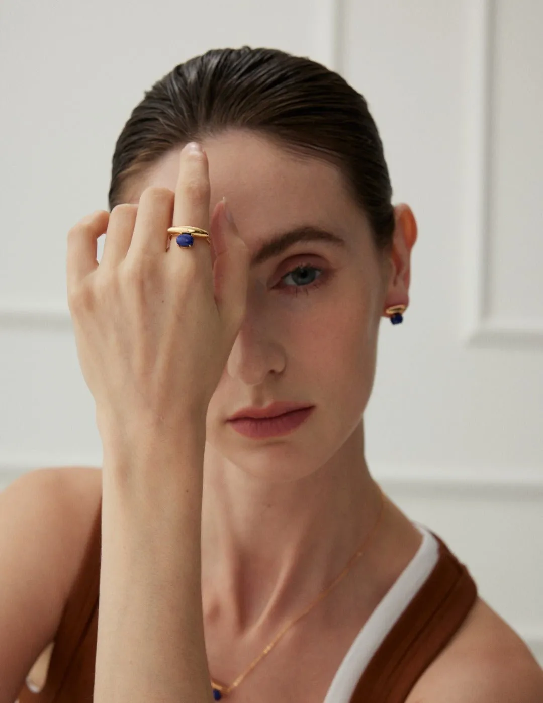 Minimalist Sterling Silver Lapis Lazuli Ring