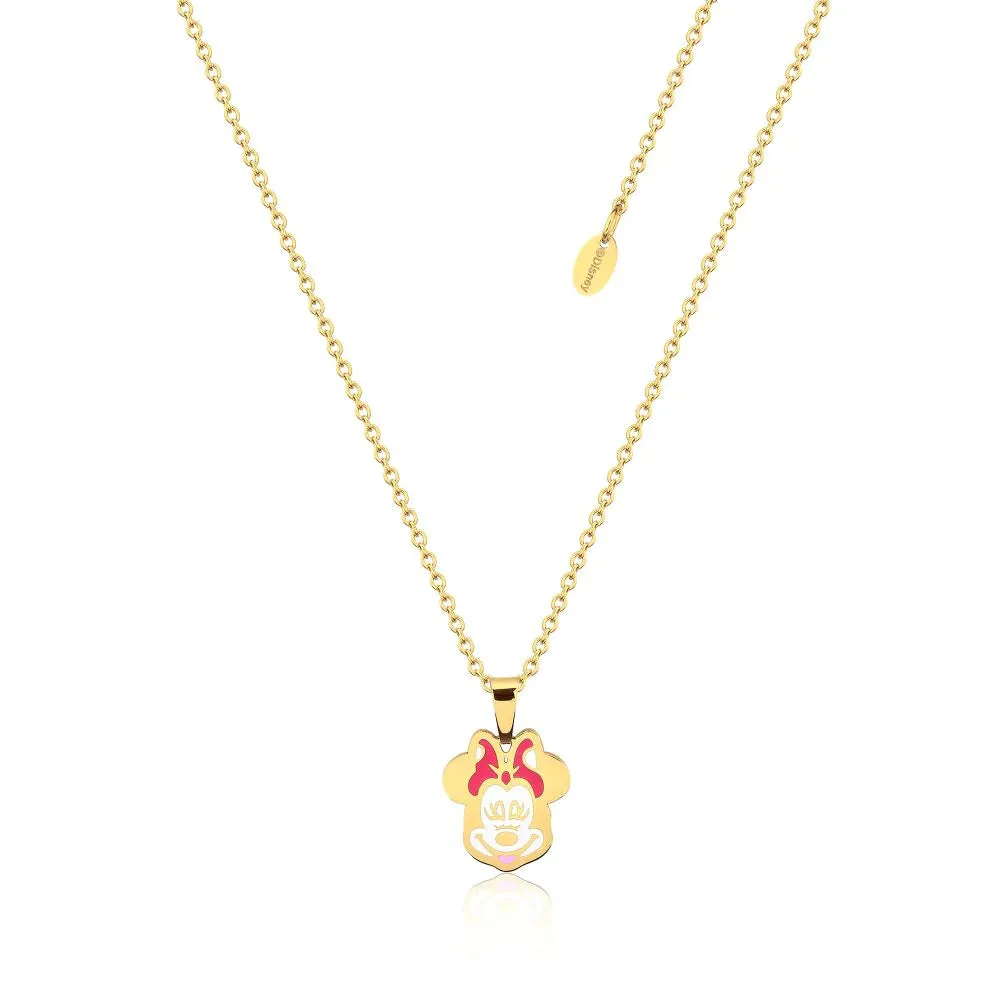 Minnie Mouse Gold Enamel - Necklace & Earring