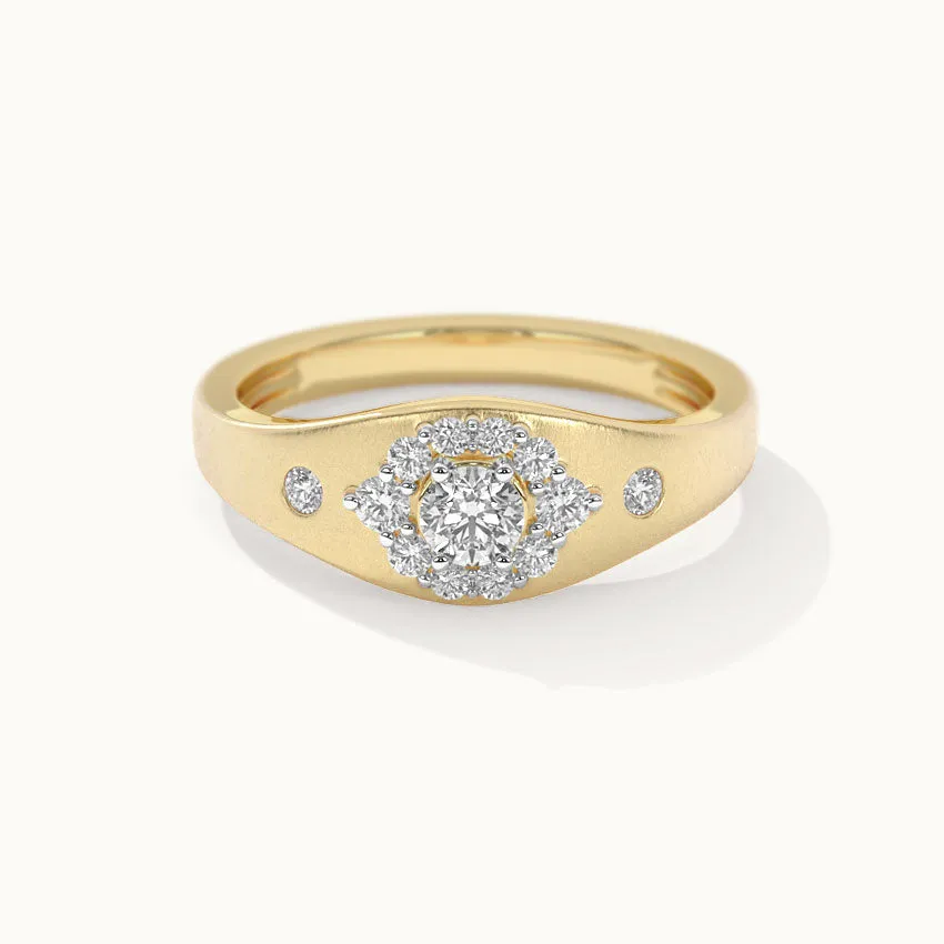 Modern Diamond Signet Ring