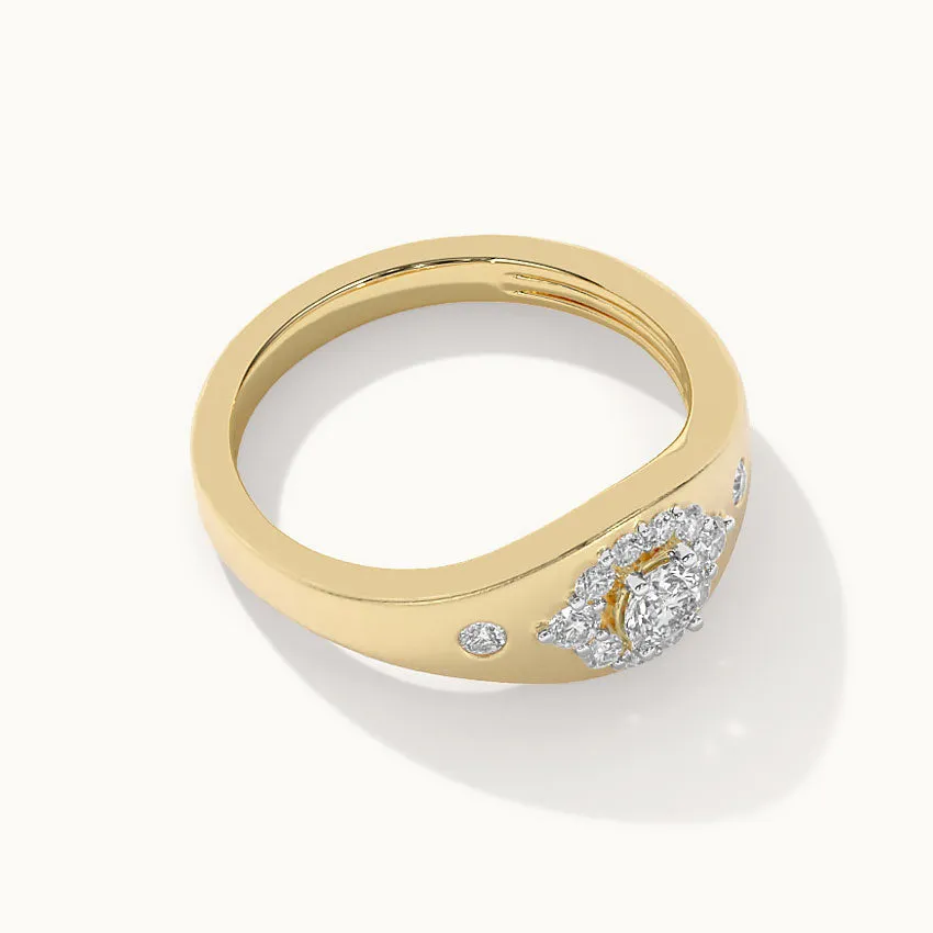 Modern Diamond Signet Ring