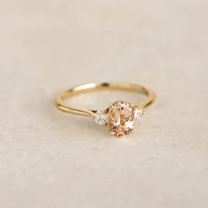 Morganite and Diamond Ring 14k Gold - Kindra