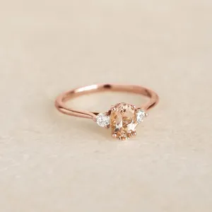 Morganite and Diamond Ring Rose Gold - Kindra