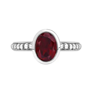 Oval Garnet Granular Dotty Twinkle Ring