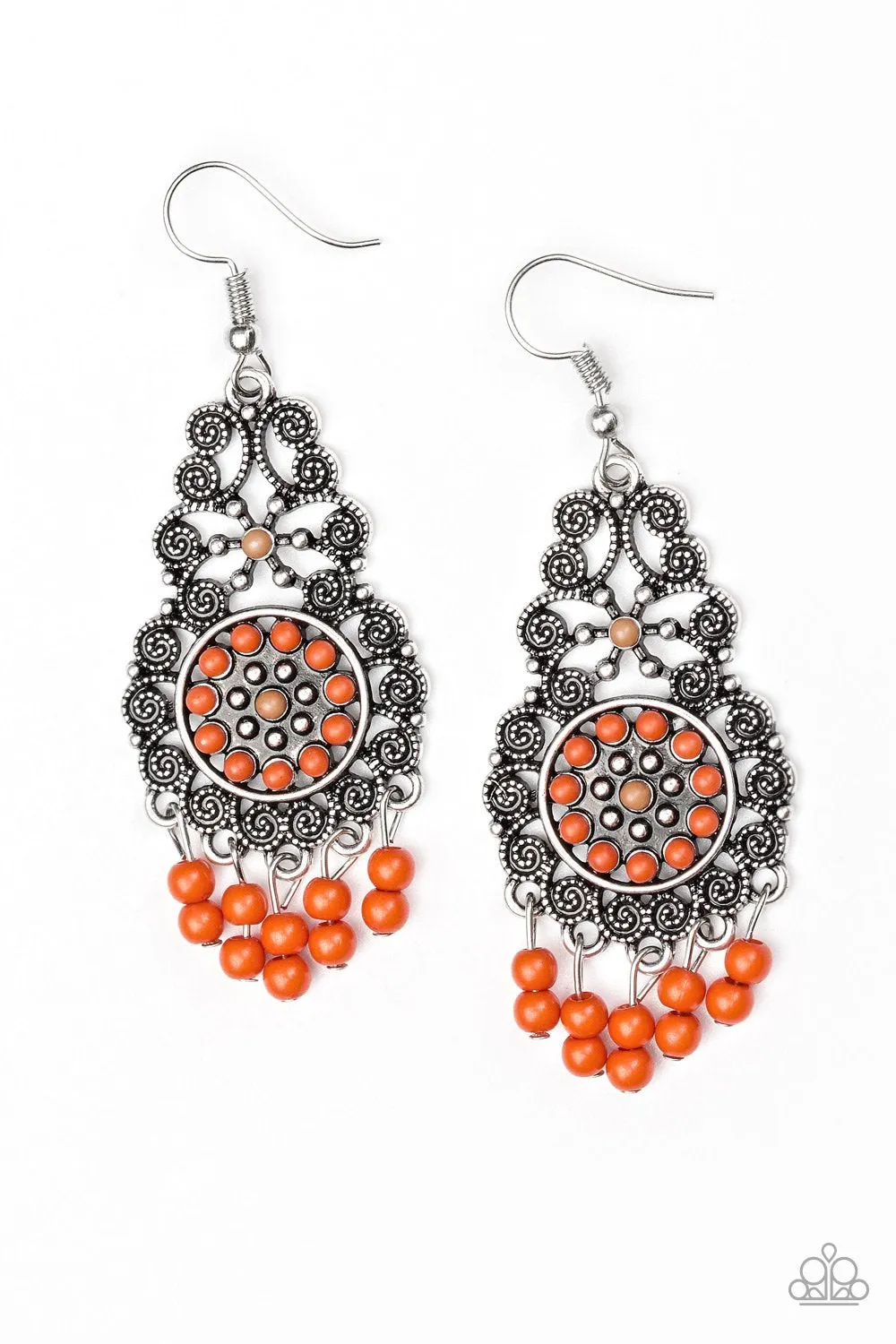 Paparazzi Earring ~ Courageously Congo - Orange