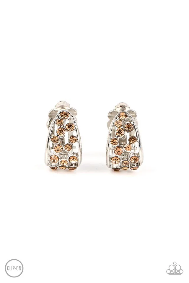 Paparazzi Earring ~ Extra Effervescent - Brown