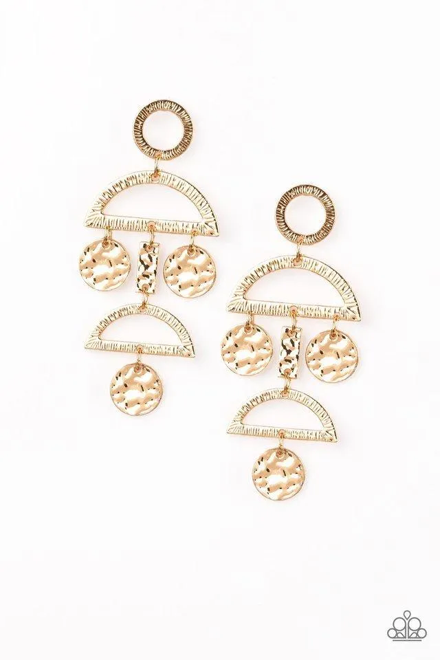 Paparazzi Earring ~ Incan Eclipse - Gold