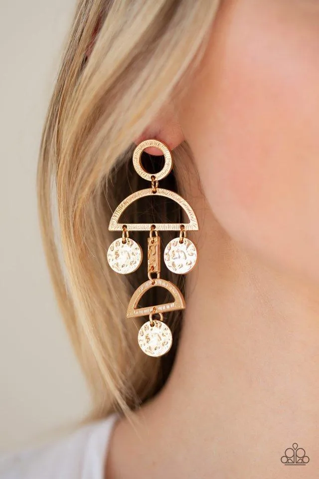 Paparazzi Earring ~ Incan Eclipse - Gold