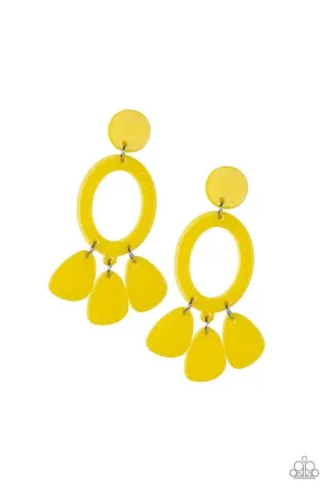 Paparazzi Earring ~ Sparkling Shores - Yellow