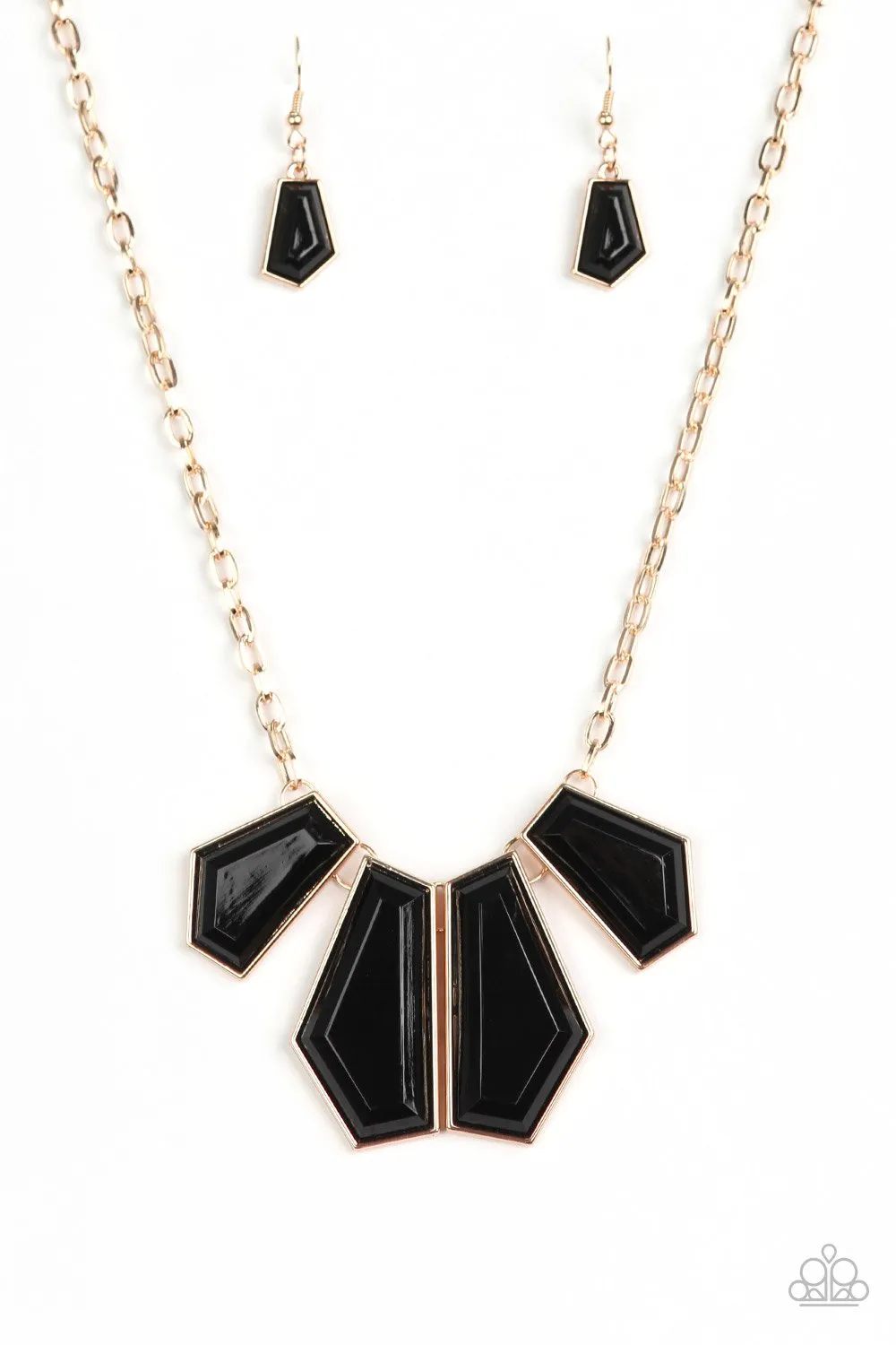 Paparazzi Necklace ~ Get Up and GEO - Gold