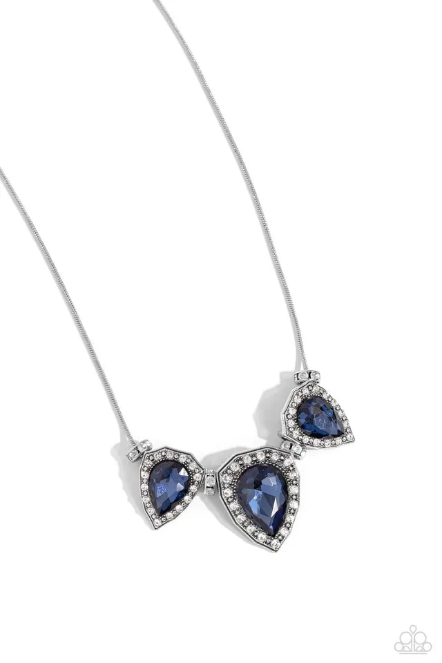 Paparazzi Necklace ~ Majestic Met Ball - Blue