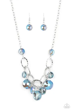 Paparazzi Necklace ~ Rhinestone River - Blue