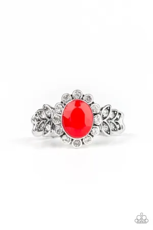 Paparazzi Ring ~ Glitter Garden - Red