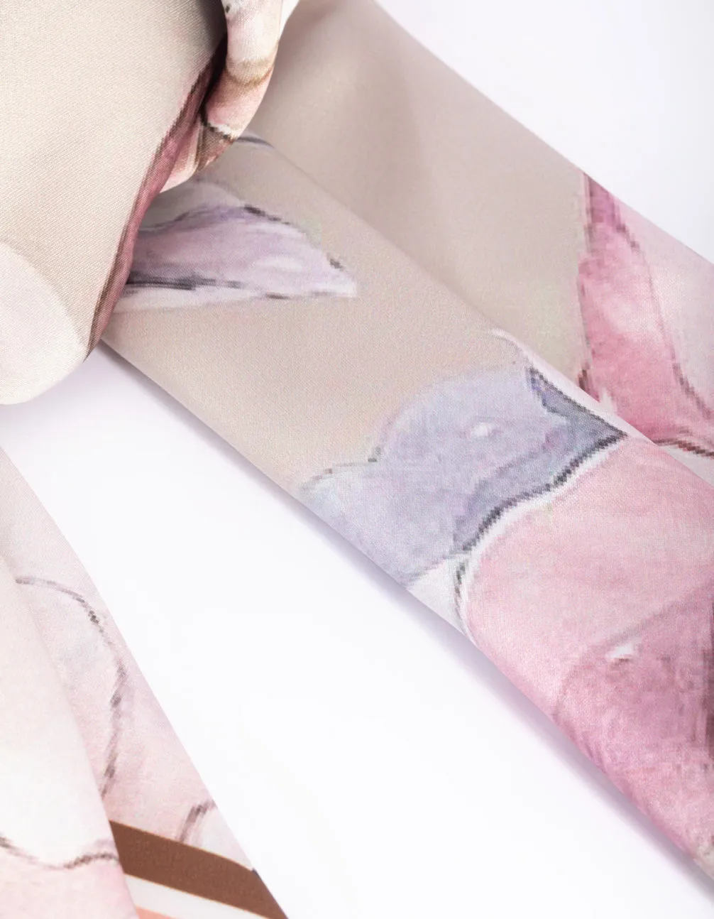 Pink Floral Print Scarf