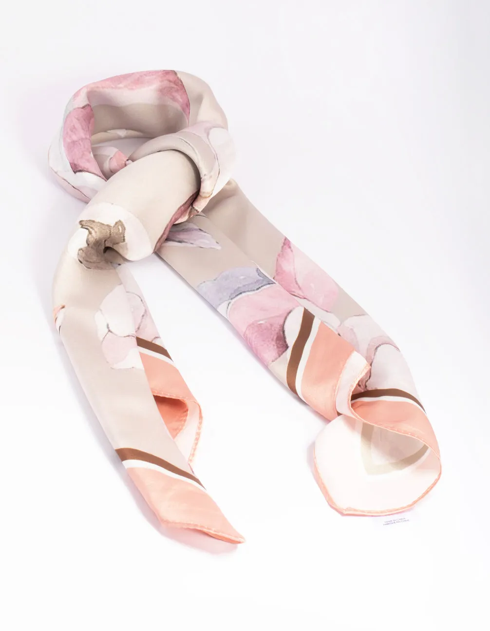 Pink Floral Print Scarf