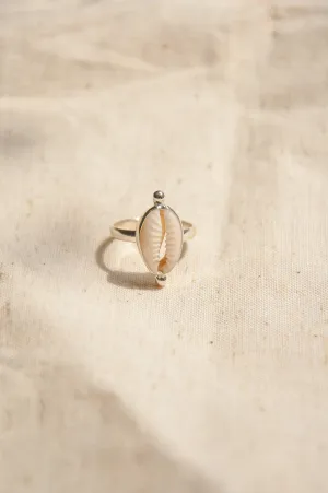 Pointed Silver Cowrie Ring