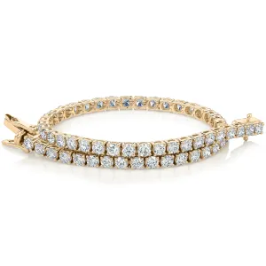 Premium Laboratory Created Diamond, 5 carat TW round brilliant tennis bracelet in 14 carat yellow gold