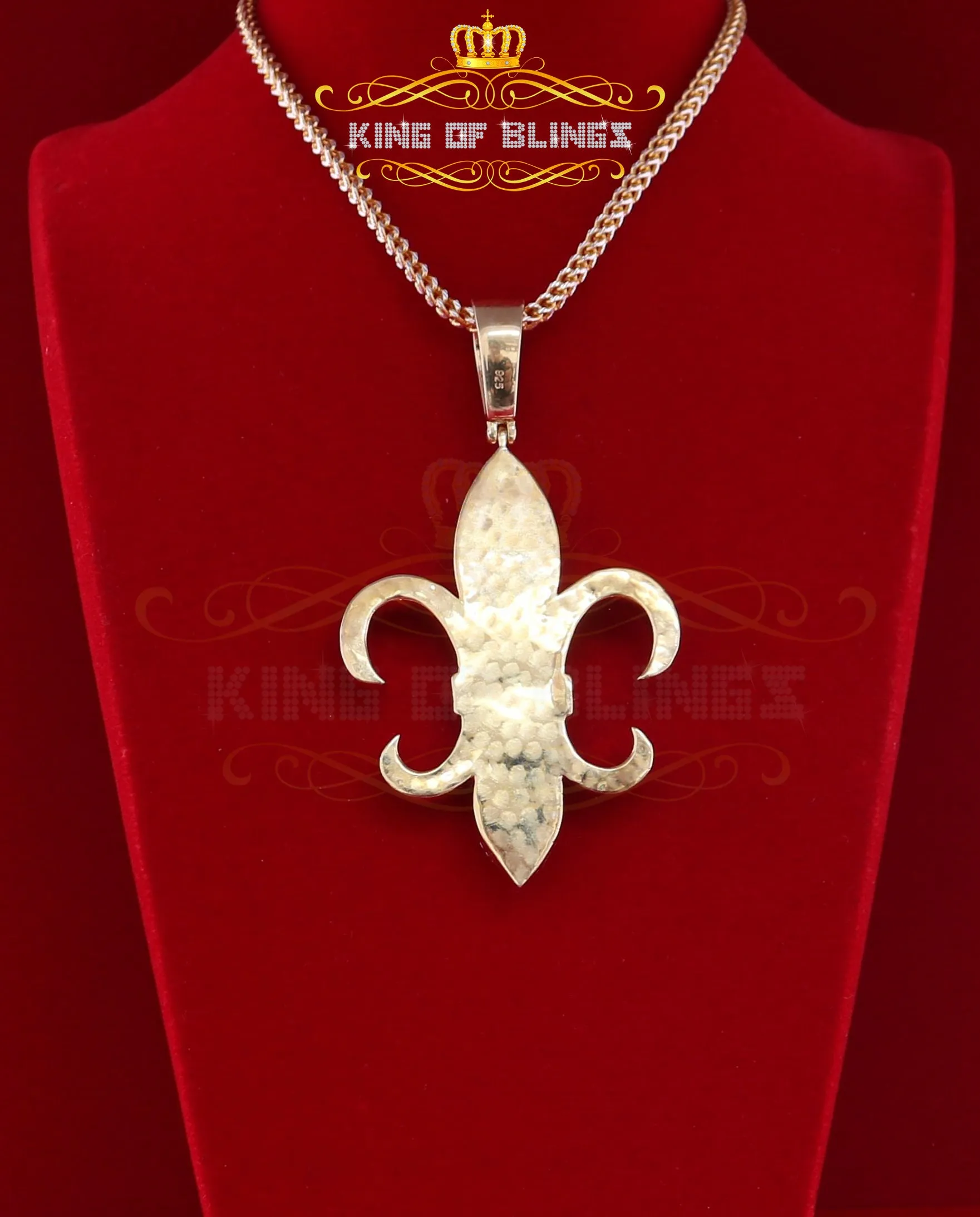 Promise Yellow Sterling Silver Fleur de Lis Pendant with 15.62ct Cubic Zirconia