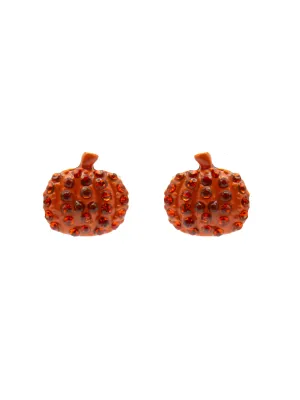 Pumpkin Crystal Stud Earrings