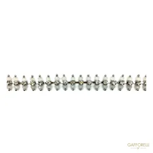 Rhinestones Chain Decorated with Beads 9117 - Gafforelli Srl