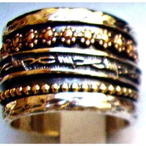 Ring woman wide band spinner rings Sterling silver 925 gold bague tube anillos