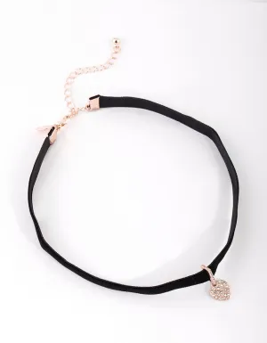 Rose Gold Heart Choker