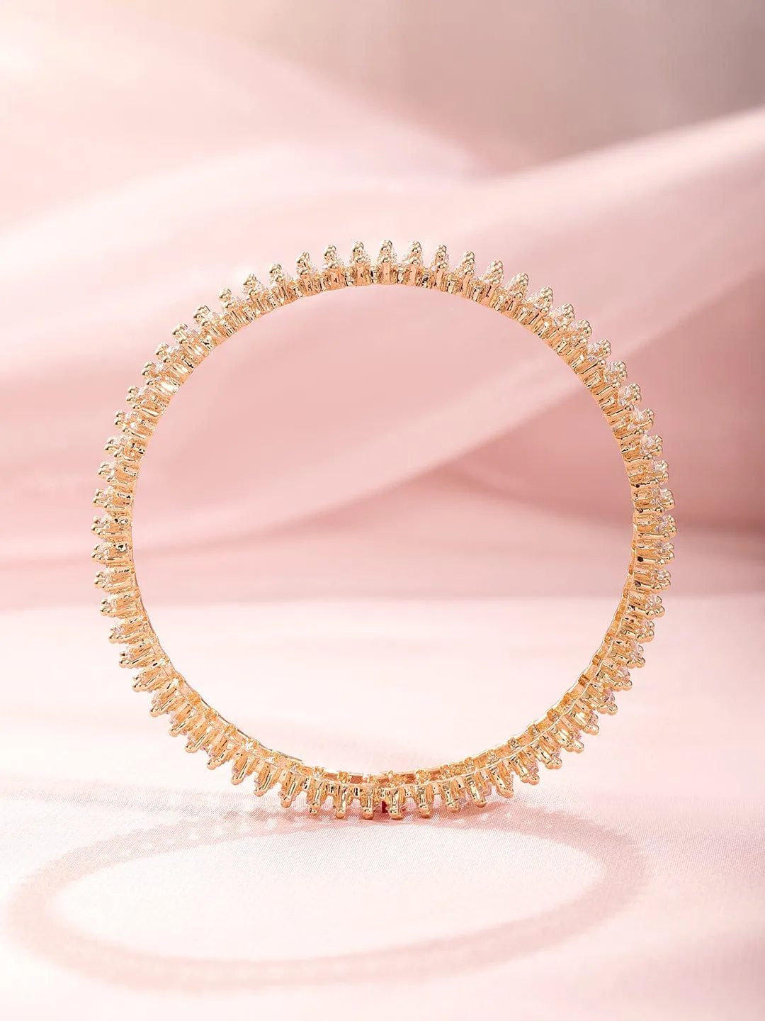 Rubans Set of 2 American Diamond Studded 22KT Gold-Plated Bangles