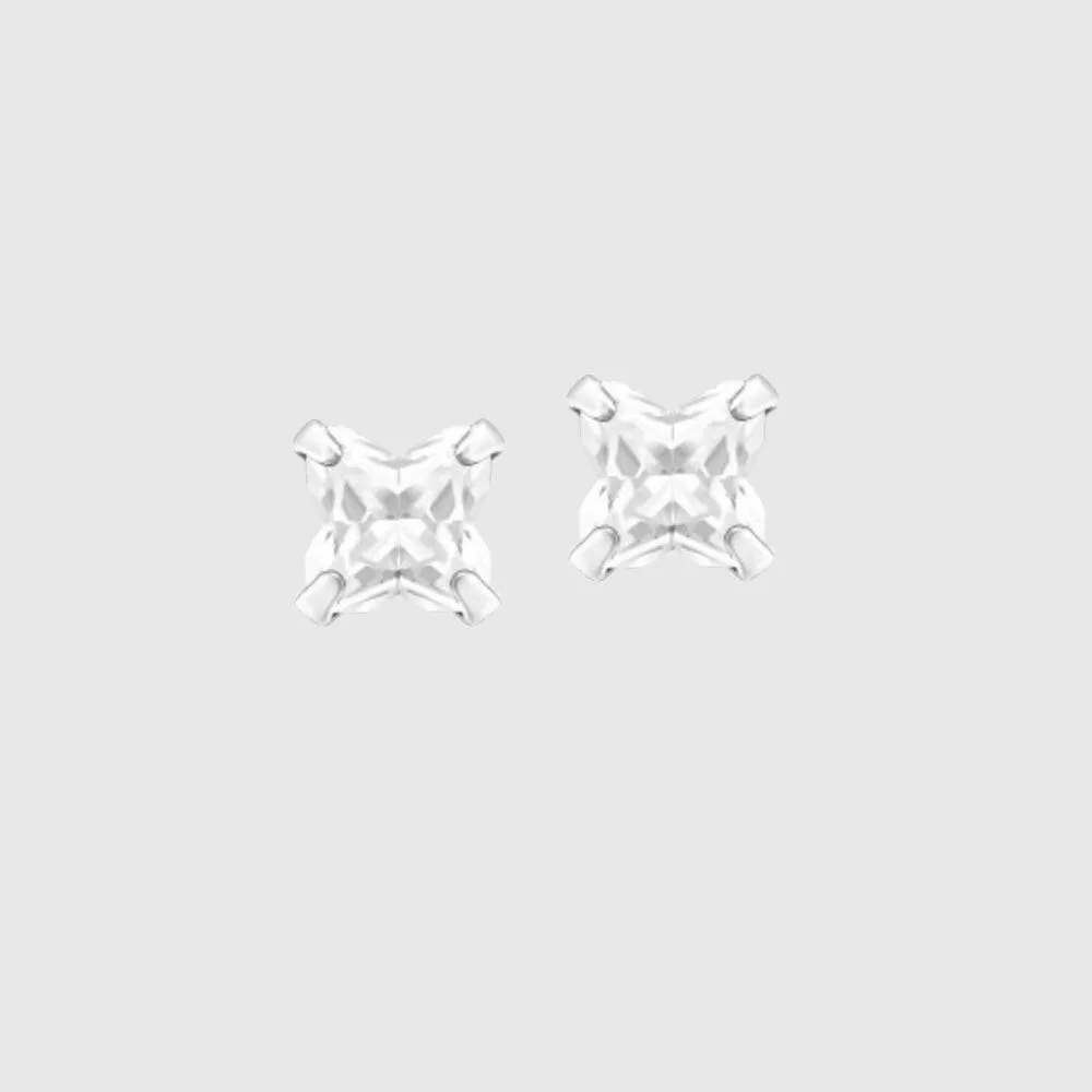 Silver Butterfly Stud Earrings with Sparkling Crystal Accents