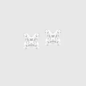 Silver Butterfly Stud Earrings with Sparkling Crystal Accents