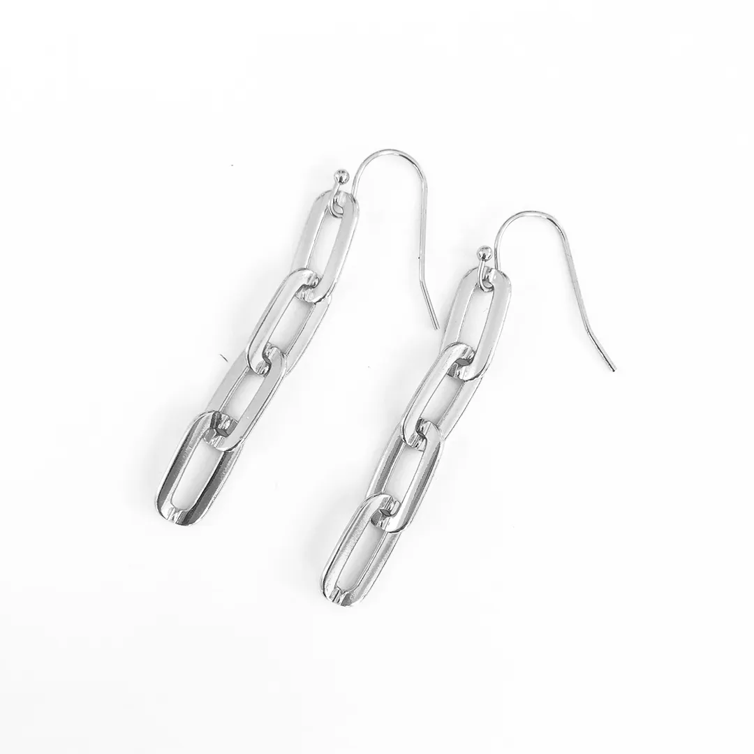 Silver Link Breaker Earrings