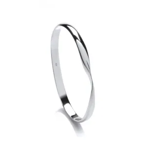 Silver single twist bangle