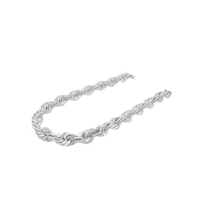 Solid Italian 10K White Gold Rope Chain 5MM 16-28 Inches