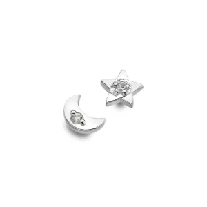 Sparkling Moon & Star Studs