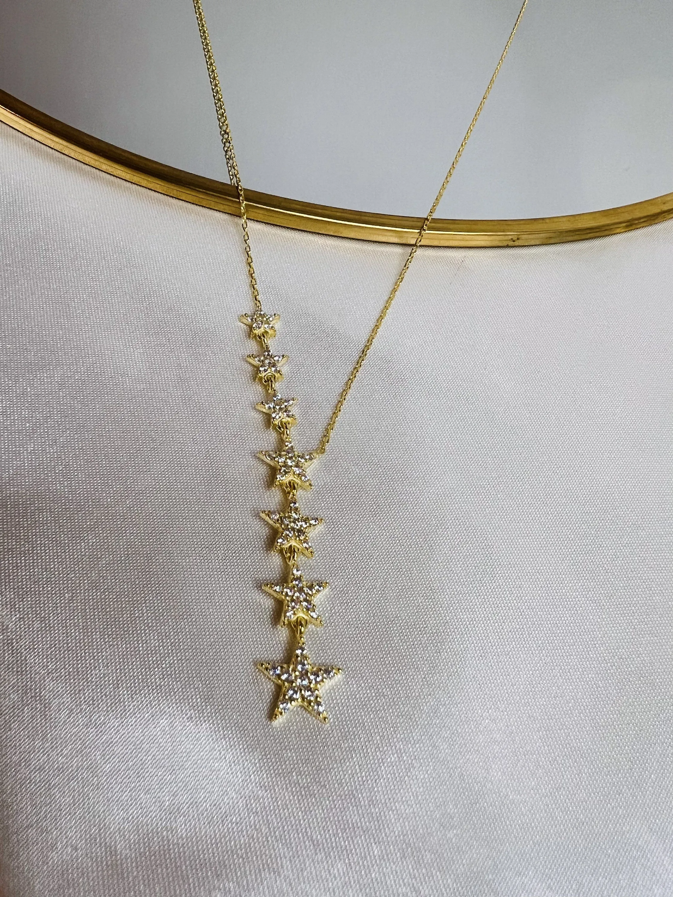 Star Jewelry | Layering Necklace | Statement Necklace | Dainty Star Necklace | Bridal Necklace in Silver | Drop Necklace | CZ Pave Star