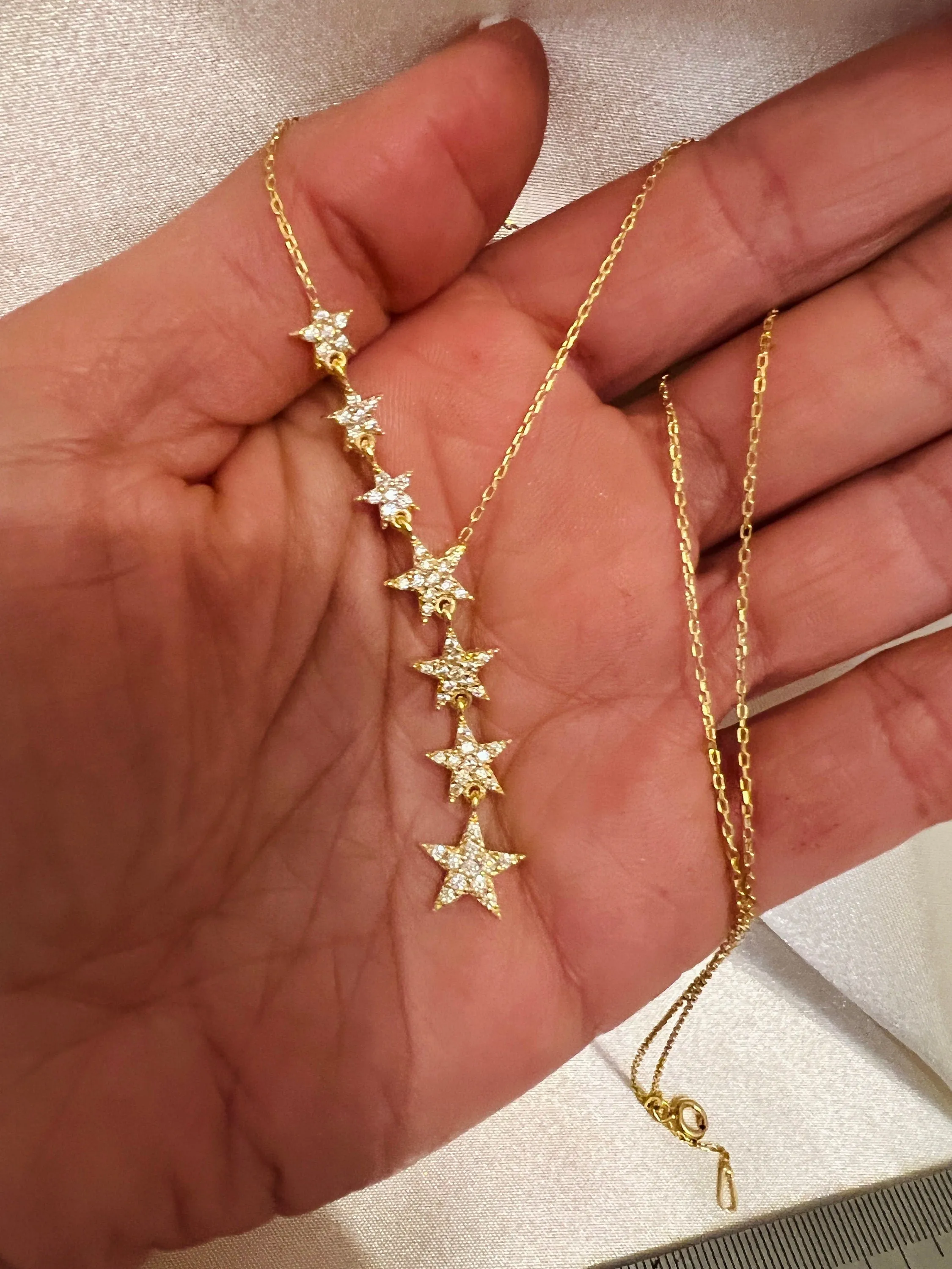 Star Jewelry | Layering Necklace | Statement Necklace | Dainty Star Necklace | Bridal Necklace in Silver | Drop Necklace | CZ Pave Star