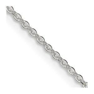 Sterling Silver 1mm Flat Link Cable Chain Necklace w/4in ext.