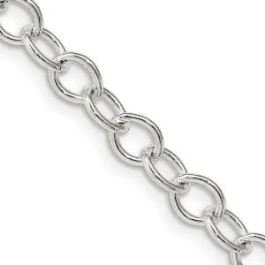 Sterling Silver 5.3mm Oval Cable Chain Necklace