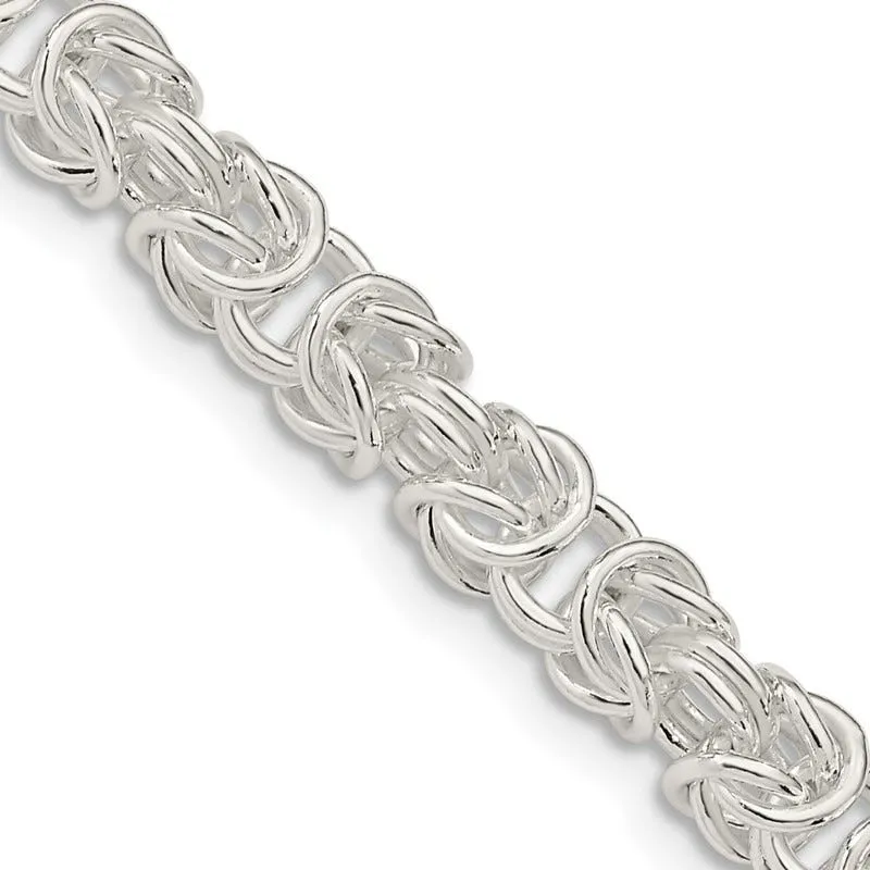 Sterling Silver 5.5mm Rounded Byzantine Chain Necklace