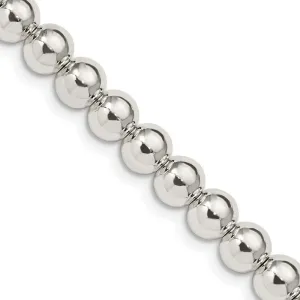 Sterling Silver 6.1mm Beads on Box Chain Necklace