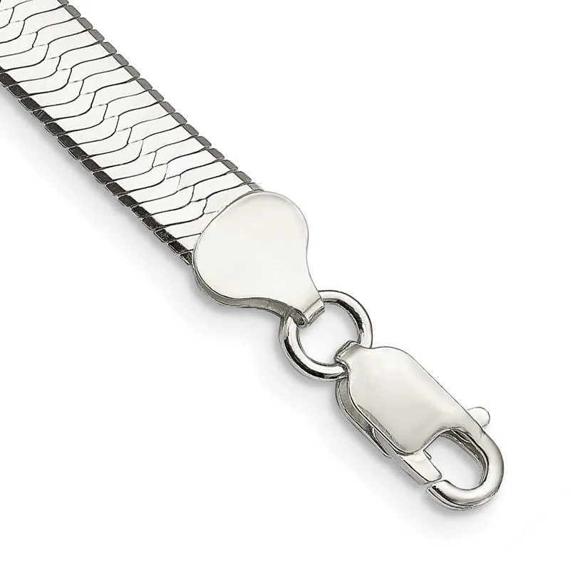 Sterling Silver 7mm Magic Herringbone Chain Bracelet