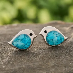 Sterling Silver Sand Birdie Studs (Large)