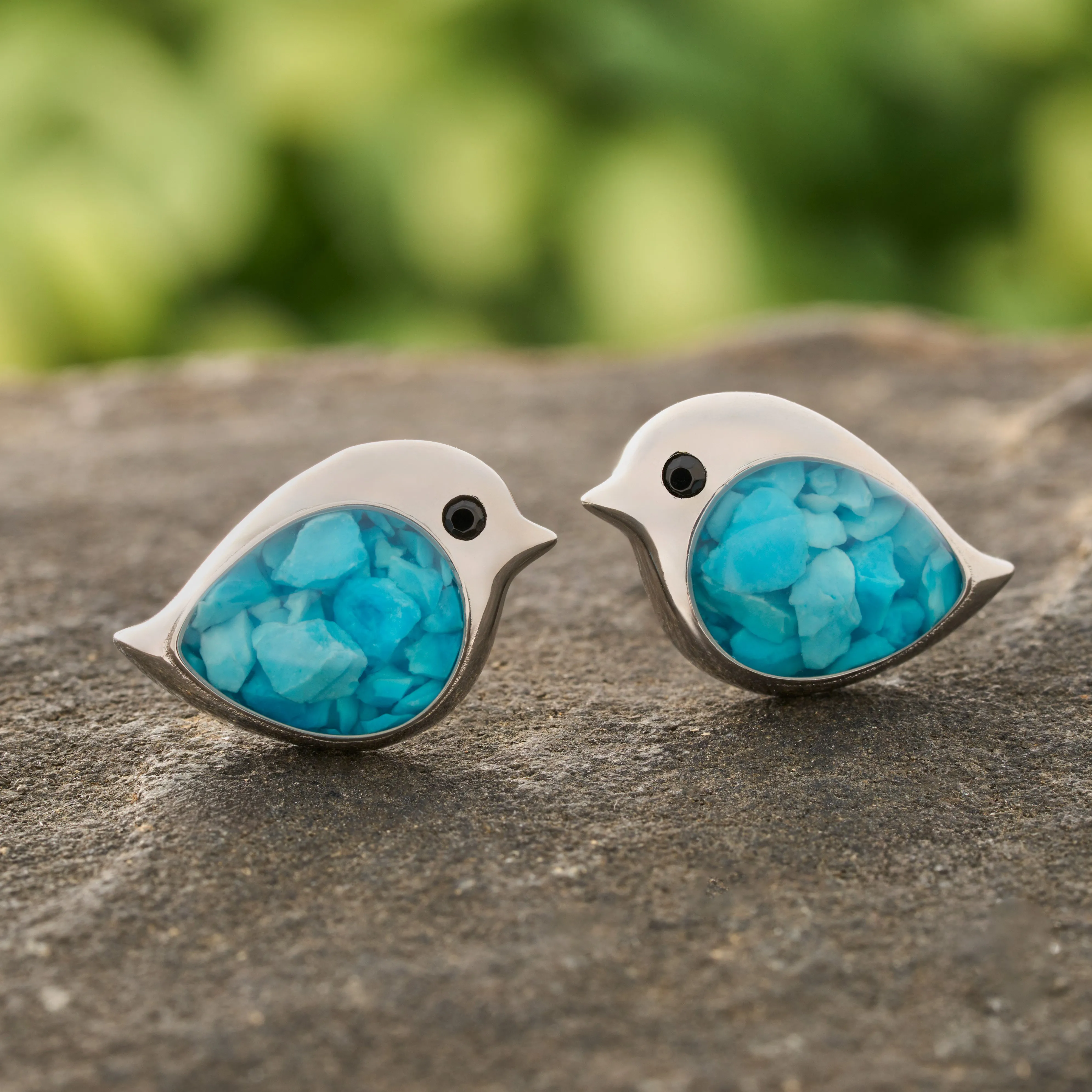 Sterling Silver Sand Birdie Studs (Large)