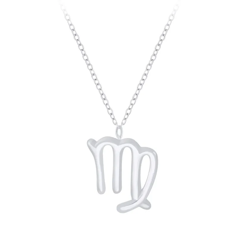 Sterling Silver Virgo Zodiac Sign Necklace