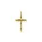 STERLING SILVER YELLOW GOLD PLATED REBEL ART DECO BLACK CZ CROSS PENDANT