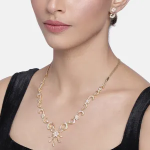 Stylish Gold plated American Diamond Nakshatra Swirl Necklace